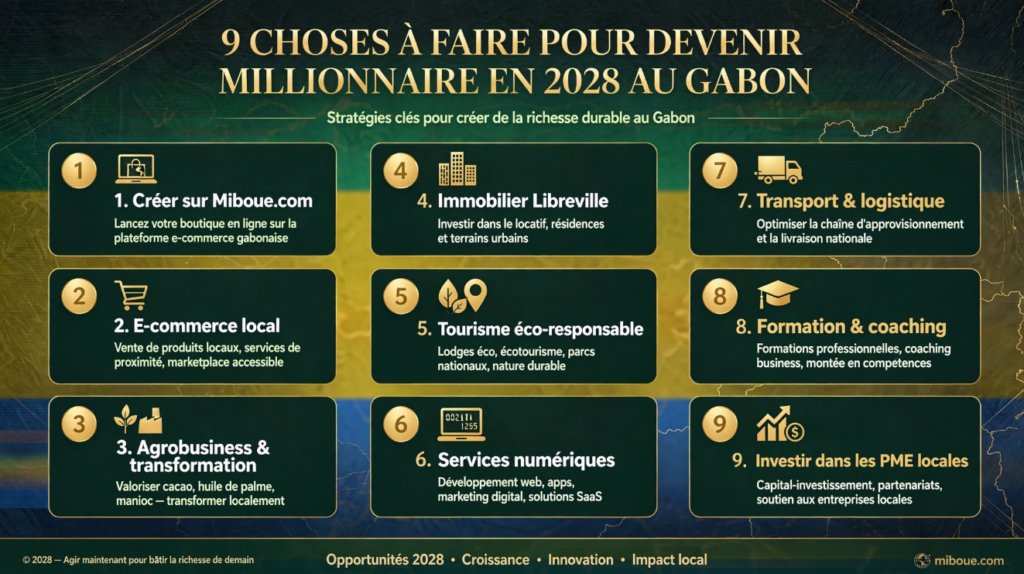 9 choses à faire pour devenir millionnaire en 2028 au Gabon